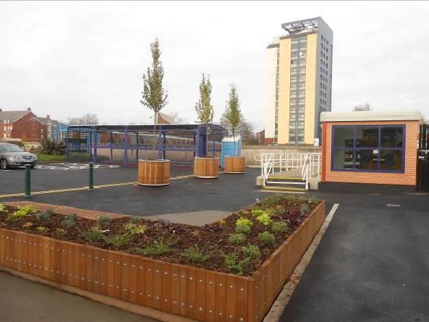 Eccles station forecourt Eccles station forecourt