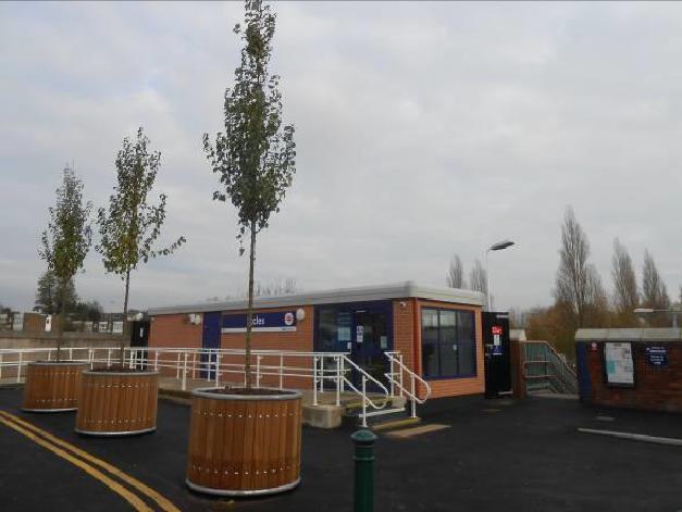 Eccles station forecourt Eccles station forecourt