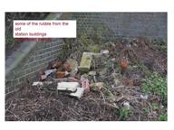 Some of the rubble from the old station buildings that littered the site