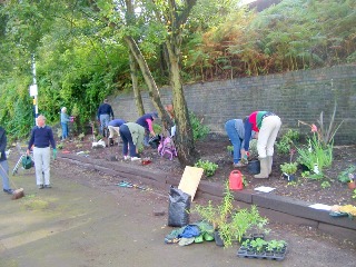 Gardening at Eccles Station