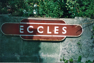 Eccles Station sign